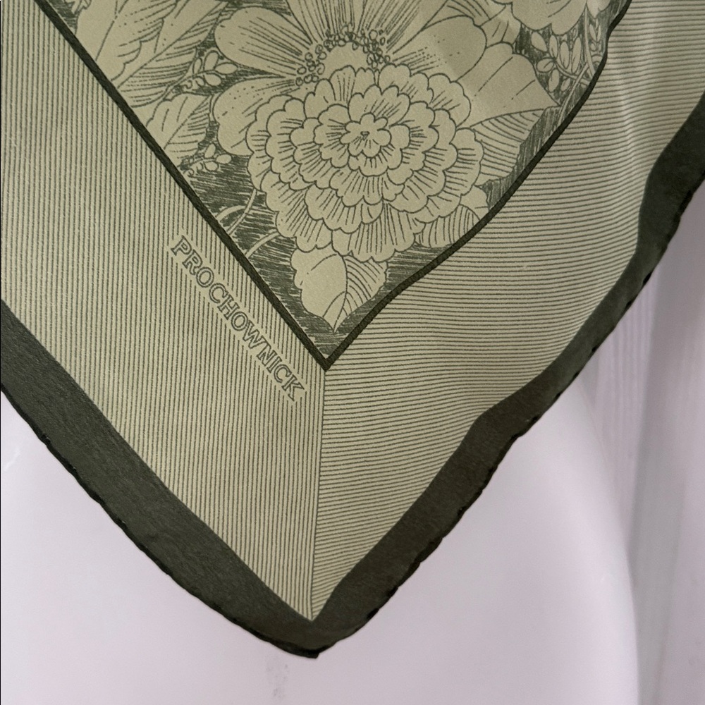 VTG Prochownick Authentic Square Silk Scarf Shawl Delicate Floral Design - Picture 2 of 16